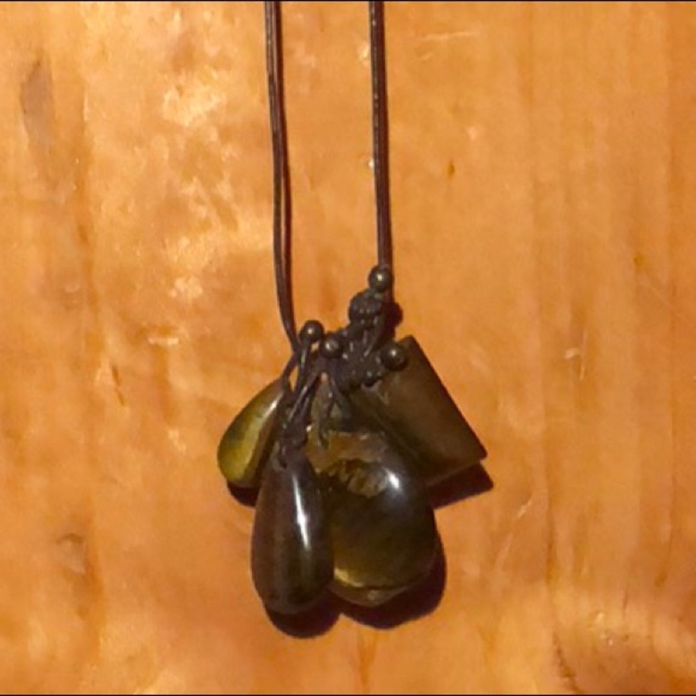 4 Piece Tigereye 🐅 Pendent Necklace w/Leather